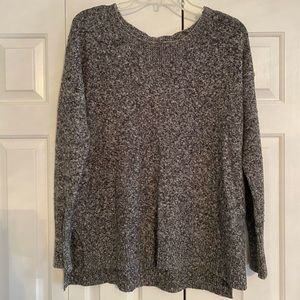 AE Split Hem Multicolor Plush Gray Sweater